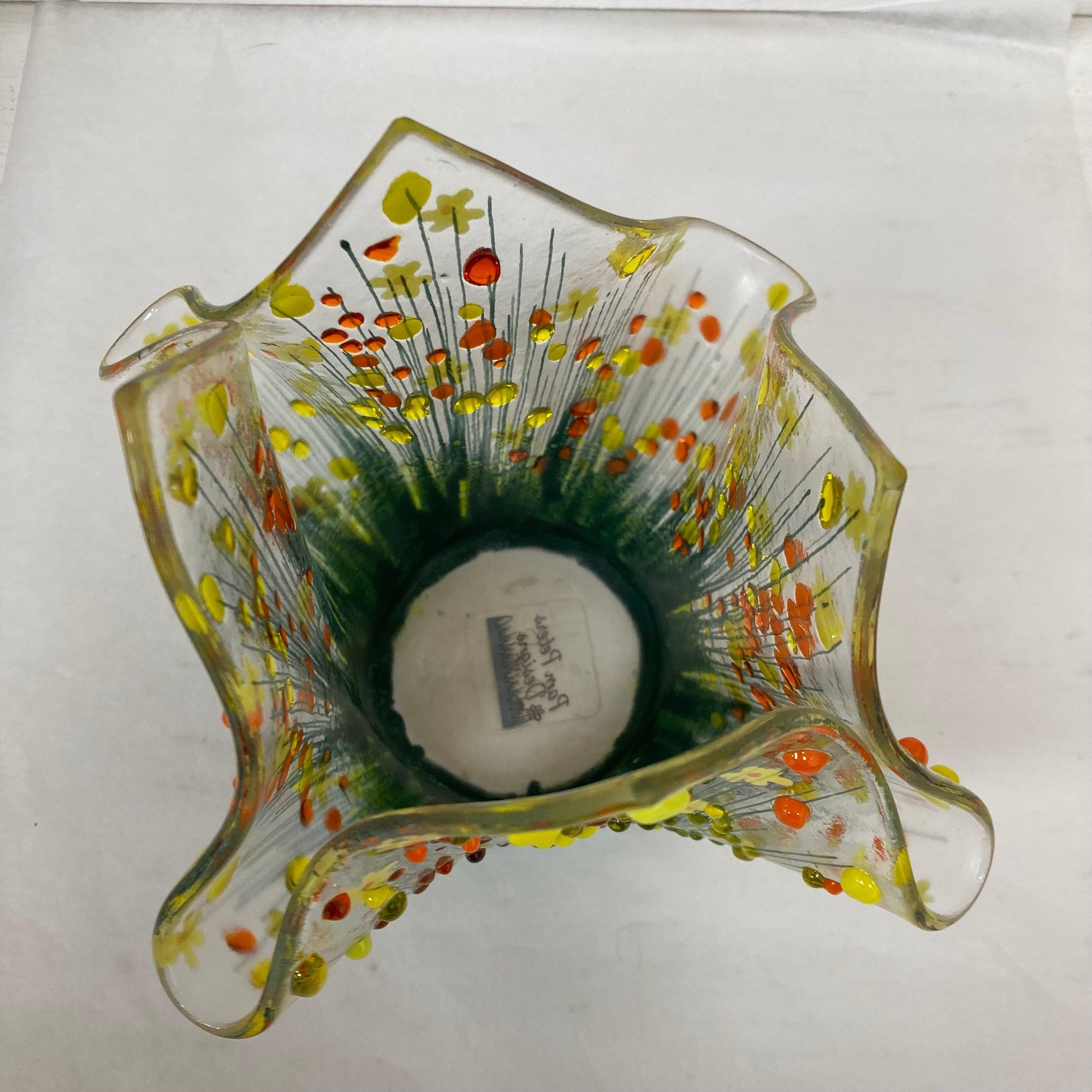 Daffodil Fused Glass Tea light Vases by Pam Peters - The Coast Office