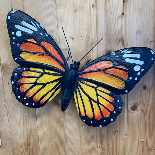 Orange Metal 3D Butterfly Wall Art - The Coast Office